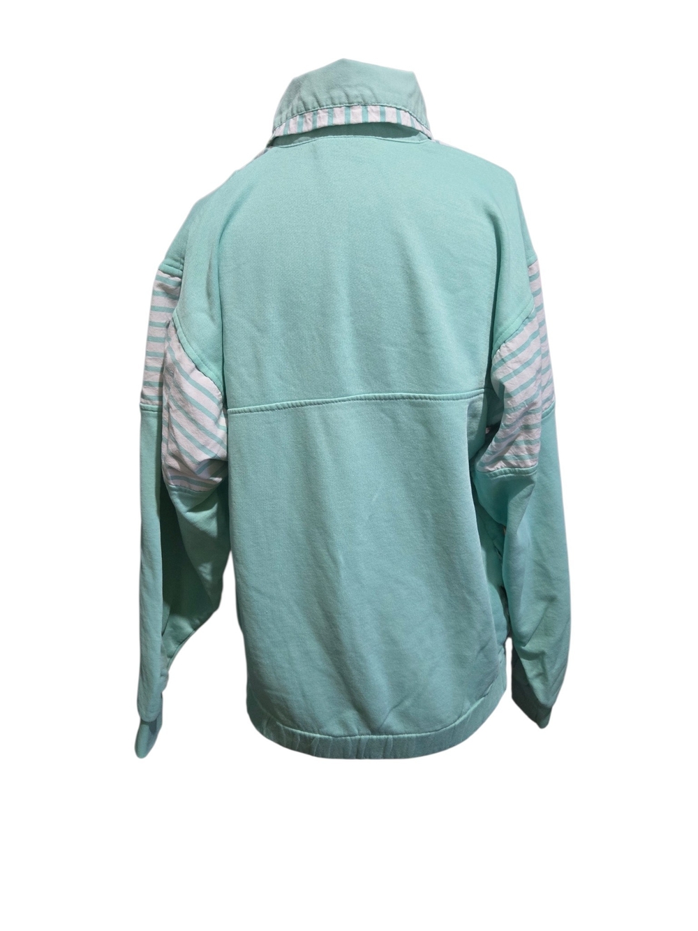 Vintage Guitarra Mint Green Striped Quarter Zip Pullover L - Picture 3 of 9